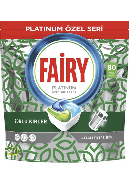 Platinum Green Bulaşık Makinesi Deterjanı Tableti / Kapsülü Özel Seri Limon Kokulu 80 Yıkama