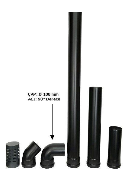 90° Derece Pelet Soba Dirsek (Ø 100 Mm)