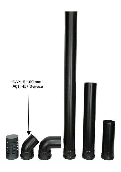 45° Derece Pelet Soba Dirsek (Ø 100 Mm)