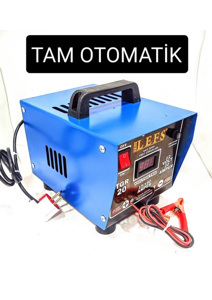 Pro Lefs Tam Otomatik Akü Şarj Cihazı 12 V 20 Amper Dijital Göstergeli 180 Ampere Kadar Şarj