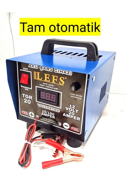 Pro Lefs Tam Otomatik Akü Şarj Cihazı 12 V 20 Amper Dijital Göstergeli 180 Ampere Kadar Şarj