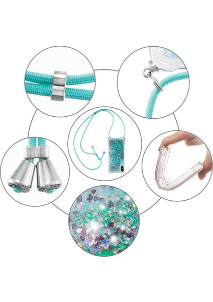 Glitter Quicksand Yumuşak Tpu Telefon Kılıfı Anti-Kayıp Ipi Apple iPhone x / Xs - Yeşil Kalpler (Yurt Dışından) fırsatları