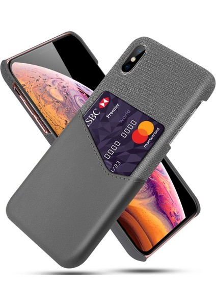 Ksq Pc + Pu + Bez Hibrit Kart Yuvası Telefon Kılıfı Apple İphone x / Xs 5.8 Inç - Gri (Yurt Dışından)