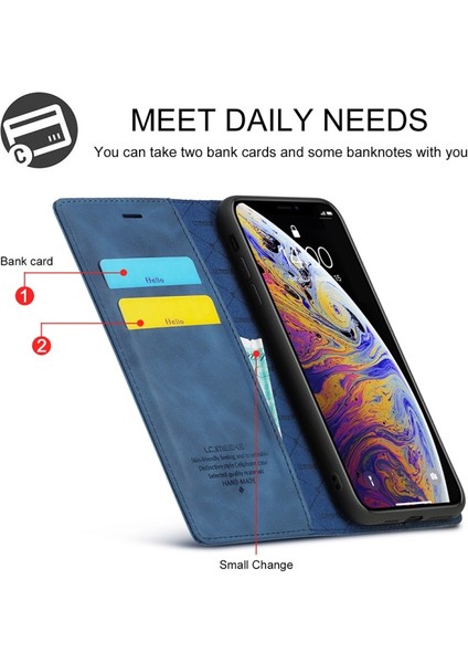 Lc.imeeke Güçlü Manyetik Deri Cüzdan Standı Telefon Koruyucu Kılıf Apple İphone x / Xs - Mavi (Yurt Dışından) indirimleri