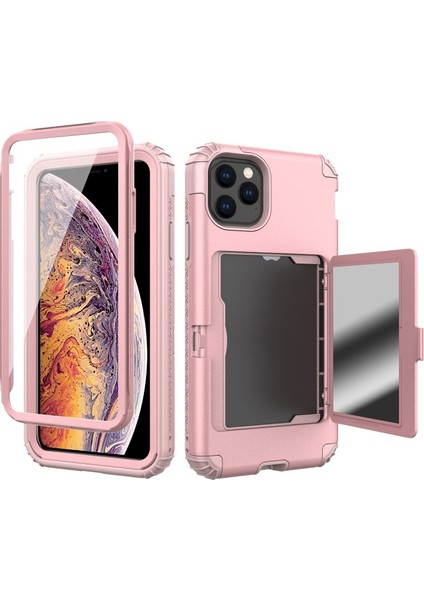 Apple İphone 11 Pro Max 6.5 Inç Için Karbon Fiber Doku Damla Tpu Cep Telefonu Kılıfı - Pembe Altın (Yurt Dışından)