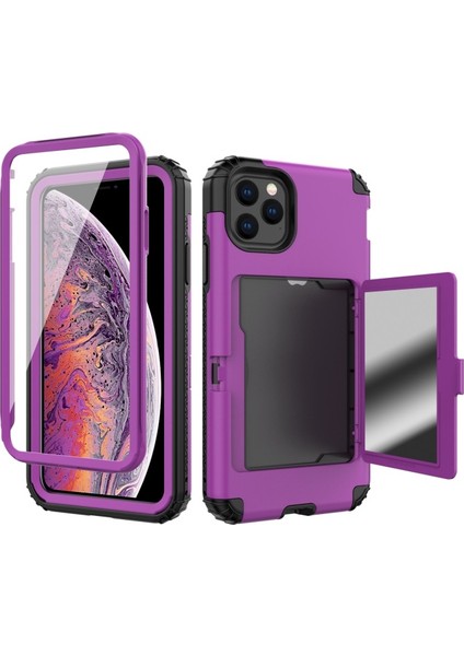 Apple İphone 11 Pro Max 6.5 Inç Için Karbon Fiber Doku Damla Tpu Cep Telefonu Kılıfı - Mor (Yurt Dışından)