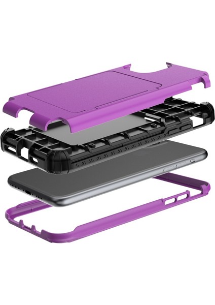 Apple İphone 11 Pro Max 6.5 Inç Için Karbon Fiber Doku Damla Tpu Cep Telefonu Kılıfı - Mor (Yurt Dışından) modelleri