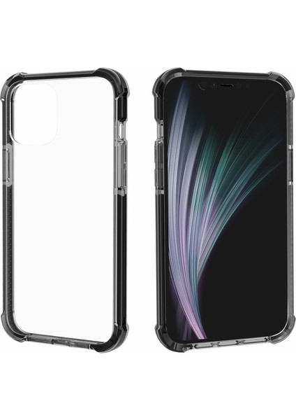 Apple iPhone 12 Için Düşmeye Dayanıklı Akrilik + Tpu Hibrit Kılıf - Siyah/gri (Yurt Dışından)