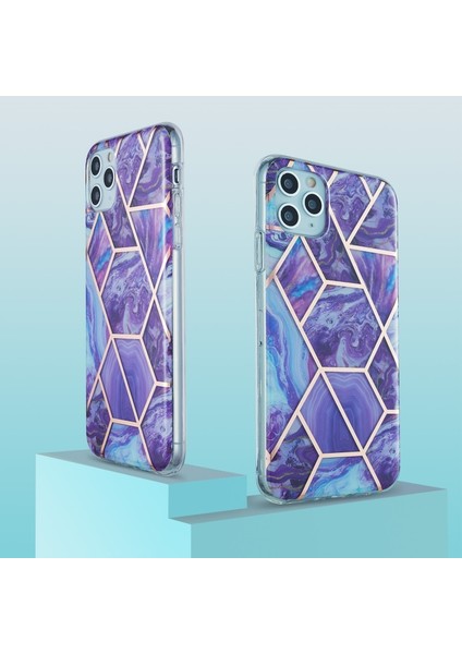 Apple İphone 11 Pro Max Için 2.0mm Imd Galvanik Mermer Desenli Tpu Kılıf - Koyu Mor (Yurt Dışından) fiyatları