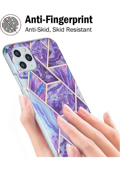 Apple İphone 11 Pro Max Için 2.0mm Imd Galvanik Mermer Desenli Tpu Kılıf - Koyu Mor (Yurt Dışından) modelleri