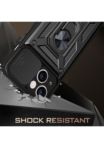 Apple İphone 13 Mini Için Standlı Kamera Korumalı Düşmeye Dayanıklı Kılıf - Siyah (Yurt Dışından) fiyatları