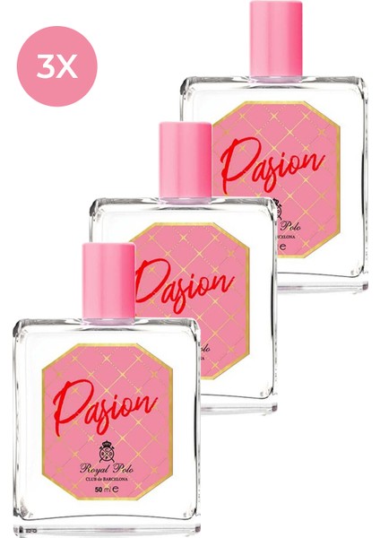 Pasion 3'lü Kadın Parfüm Seti 50 ml Edt (3 Adet)