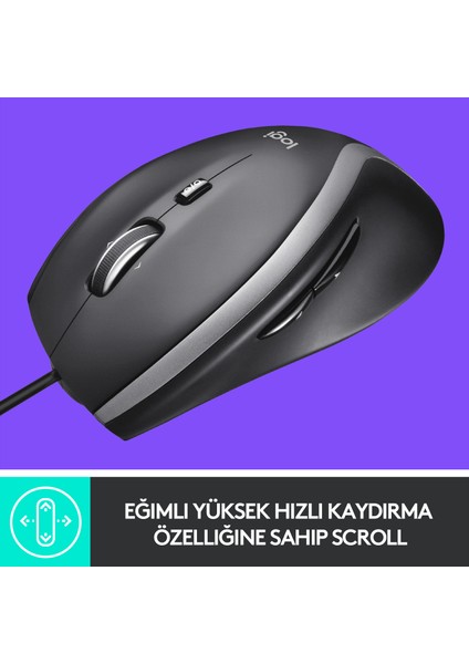 M500S 4.000 DPI Gelişmiş USB Kablolu Mouse - Siyah