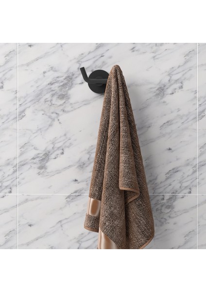 Ömür Boyu Paslanmaz Banyo Havlu Askı Mat Siyah MG436