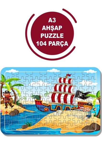Korsan A3 104 Parça Puzzle, Oyuncak, Yapboz