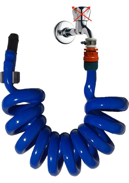 Spiral Wc Taharet Hortumu Rekorlu ve Duvara Sabitlemeli 2 Metre Mavi fiyatları