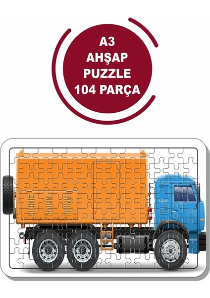 Araba ve Yiyecekler A3 104 Parça Puzzle, Oyuncak, Yapboz