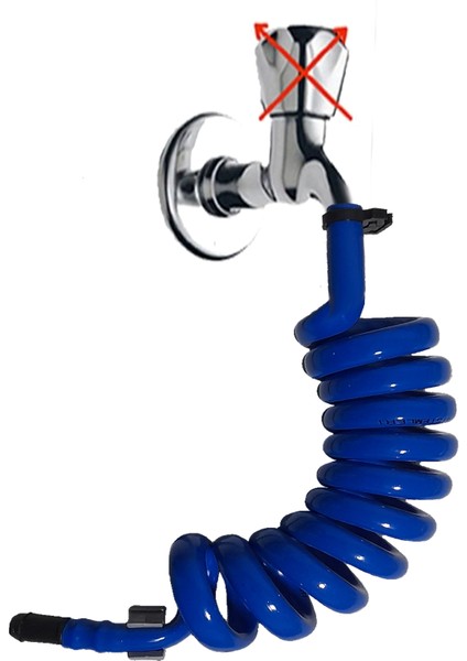 Spiral Wc Taharet Hortumu Duvar Sabitlemeli Kelepçeli Yeni Ürün 2.5 Metre