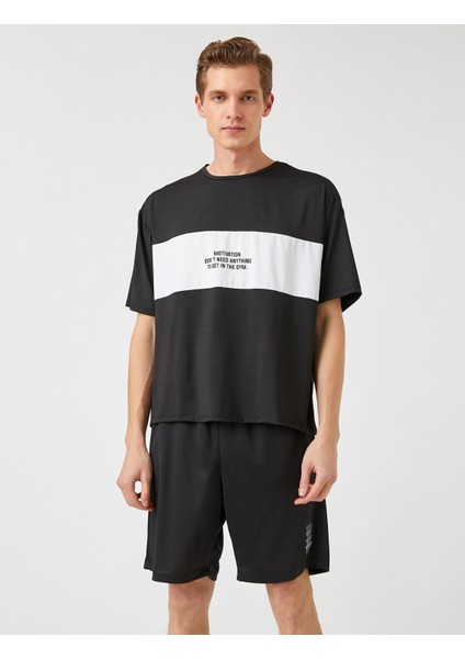 Erkek Slogan Baskılı Spor Tişört modelleri