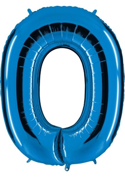0 Rakam Mavi Folyo Balon 40 Inç 100 cm