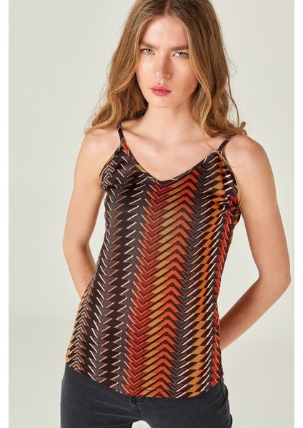 Kadın Çizgili Ip Askılı Çok Renkli Atlet