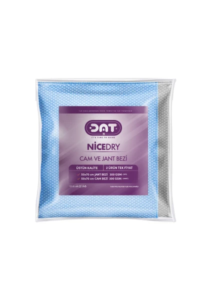 Nicedry Mikrofiber Oto Yıkama Paketi 50X70 300GSM Araba Cam Bezi ve 50X70 300GSM Araç Jant Bezi