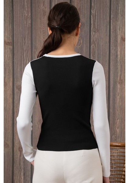 Kadın Degajeli Uzun Kollu Siyah Bluz modelleri