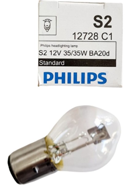 Phılıps 12V 3535 S2 Ön Far Ampulü Sarı - Motosiklet Bosch Tipi Ampul - Işık Dağıtmaz