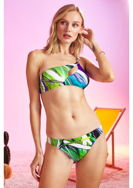 Tek Omuz Aksesuarlı Bikini 211241