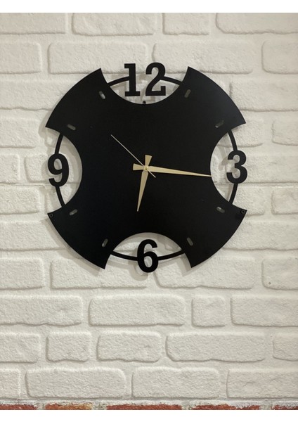 Metal Duvar Saati Siyah 41 cm