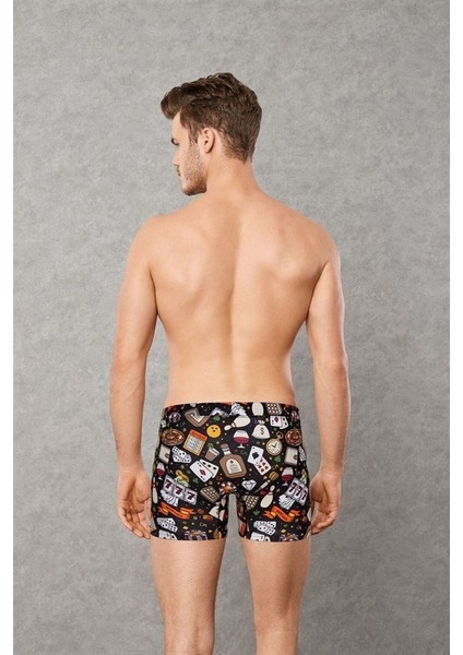 1817 Erkek Modal Kıbrıs Baskılı Torbalı Normal Paça Boxer modelleri