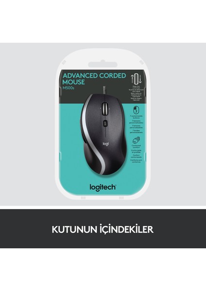 M500S 4.000 DPI Gelişmiş USB Kablolu Mouse - Siyah