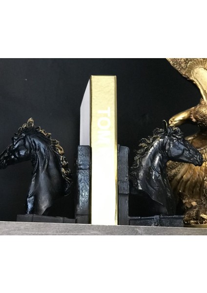 2li Siyah/gold At Kitap Tutucu