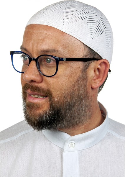 Berra Çelik Örme Dantel Namaz Takkesi Beyaz 1 Adet