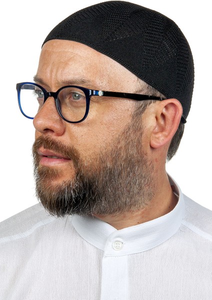 Berra Çelik Örme Dantel Namaz Takkesi Siyah 1 Adet