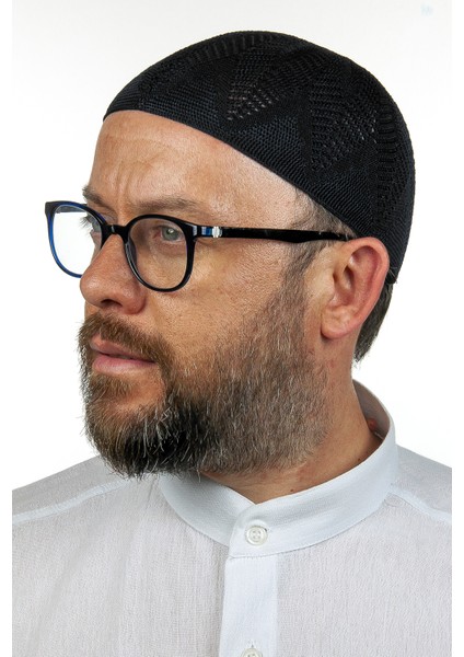 Berra Çelik Örme Dantel Namaz Takkesi Lacivert 1 Adet