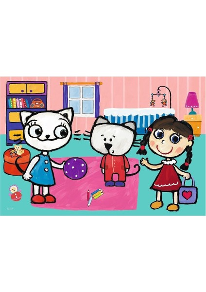 17343 Trefl Puzzle Kicia Kocia Kitty Cat With Friends 60 Parça Puzzle