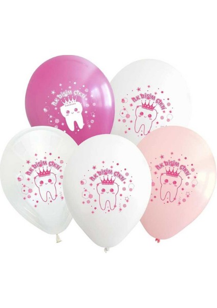 Ilk Dişim Çıktı Pembe Latex Balon 10 Adet