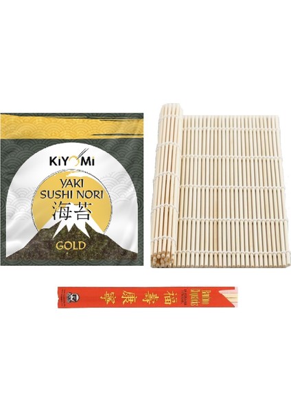 Kaitatuya Organik Bambu Sushi Mat + Doğal Nori Sushi Yosunu