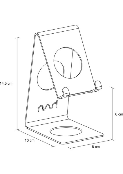 - Metal Telefon Standı - Telefon Tutucu - Şarj Standı - Metal - Siyah - SPHS1BL