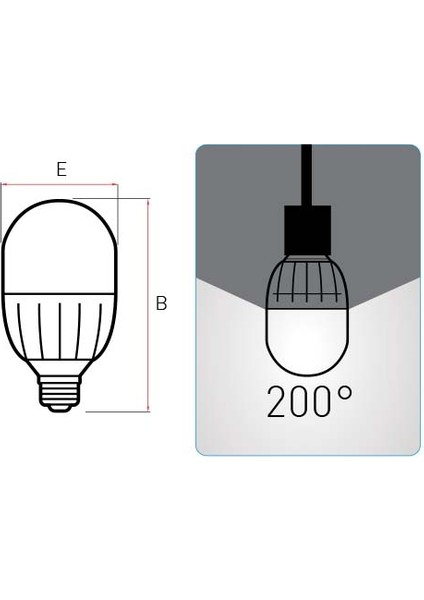 E27 LED Torch Lamba 45W 5370LM 6500K Beyaz LDTCH45DG1R7 modelleri