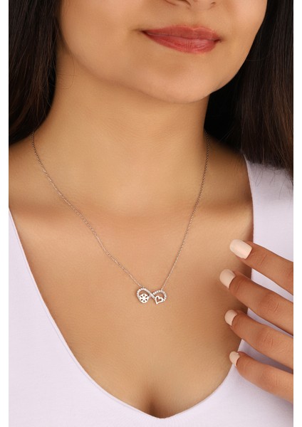 Kalpli Kartanesi Sonsuzluk 925 Ayar Gümüş Kolye