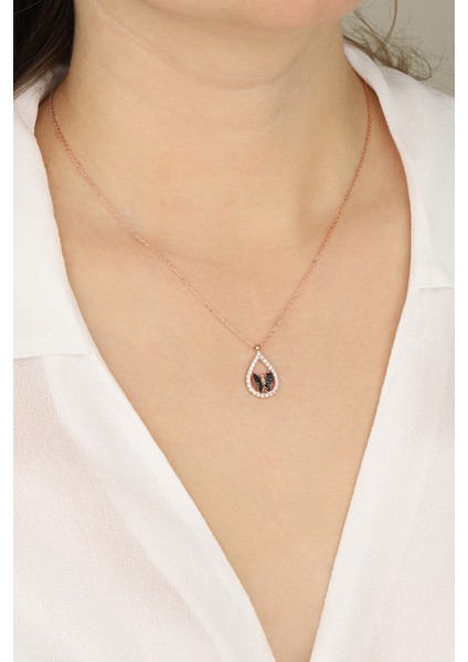 Damlalı Kelebek Model 925 Ayar Gümüş Kolye