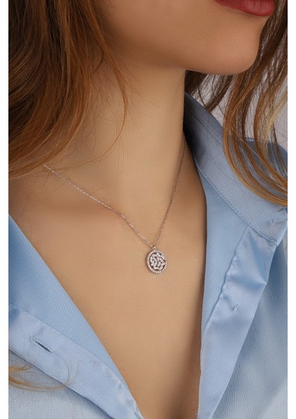 Baget Taşlı Yuvarlak 925 Ayar Gümüş Kolye fiyatları