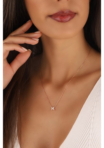 3 Boyutlu K Harfi 925 Ayar Gümüş Kolye fiyatları
