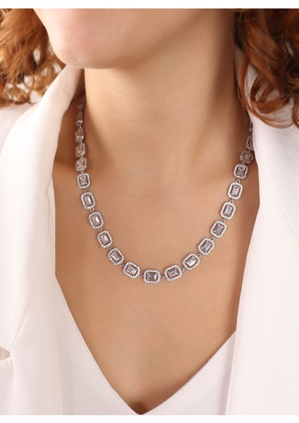 Baget Taşlı 925 Ayar Gümüş Kolye fiyatları