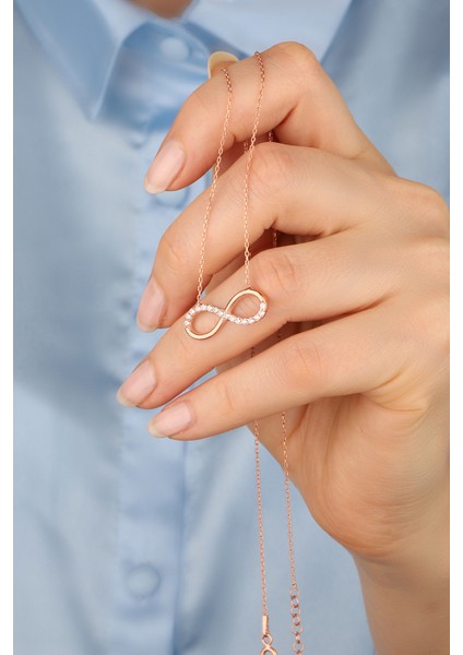 Yarı Taşlı Sonsuzluk 925 Ayar Gümüş Kolye fiyatları