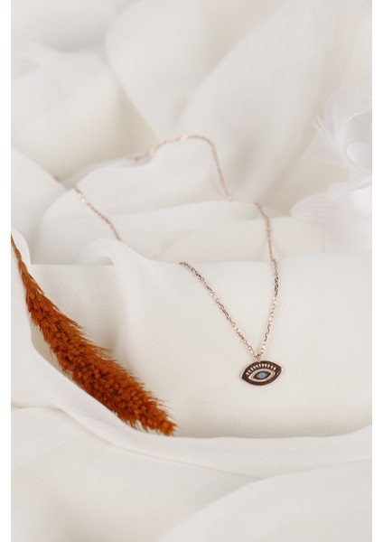 Rose Firuze Gözlü 925 Ayar Gümüş Kolye modelleri