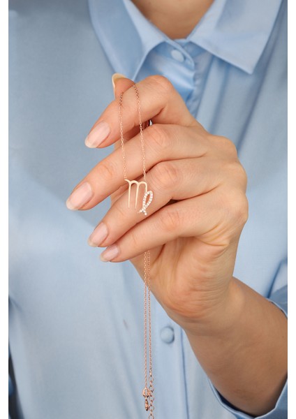 Zirkon Taşlı Başak Burcu 925 Ayar Gümüş Kolye fiyatları