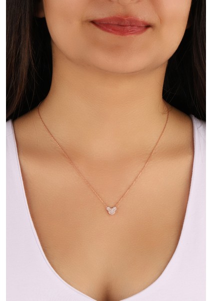 Rose Kaplama Fare Model 925 Ayar Gümüş Kolye fiyatları